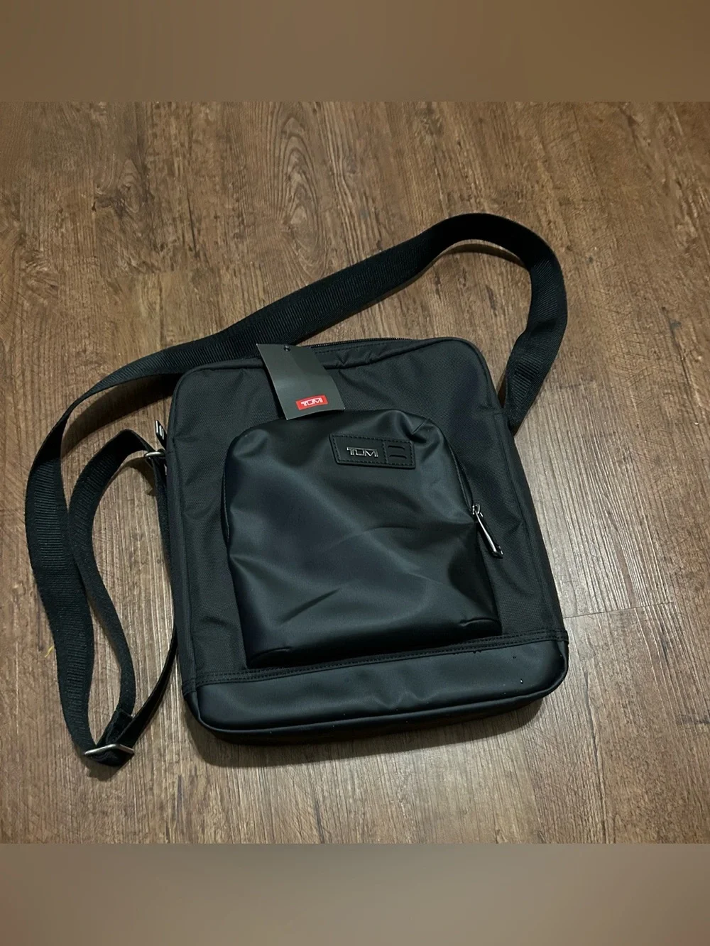Tumi Black Nylon Messenger Crossbody Bag